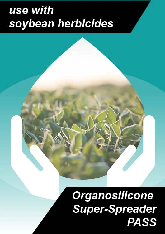 Application of PASS organosilicone spreader adjuvant with herbicides for enhanced crop spraying efficiency